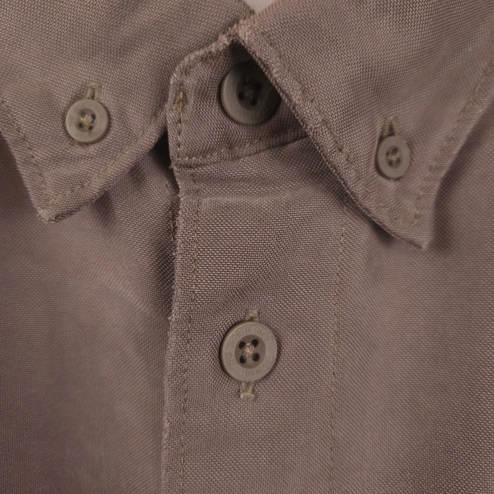 The North Face Tekware Shirt Men's XXL‎ Taupe Modal Blend Button Up Hike Outdoor